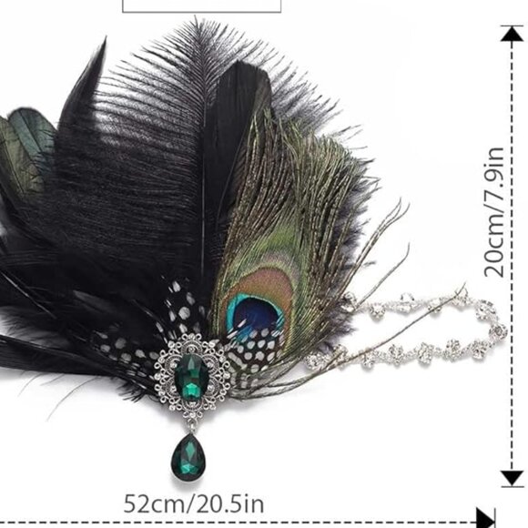 Peacock feather 1920s headband main image 5